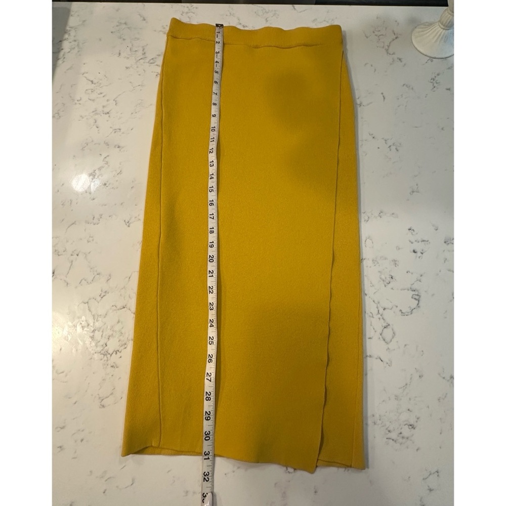 Gabrielle Union for NY&C Mustard Faux Wrap Pencil Skirt - Size Small - Picture 9 of 11